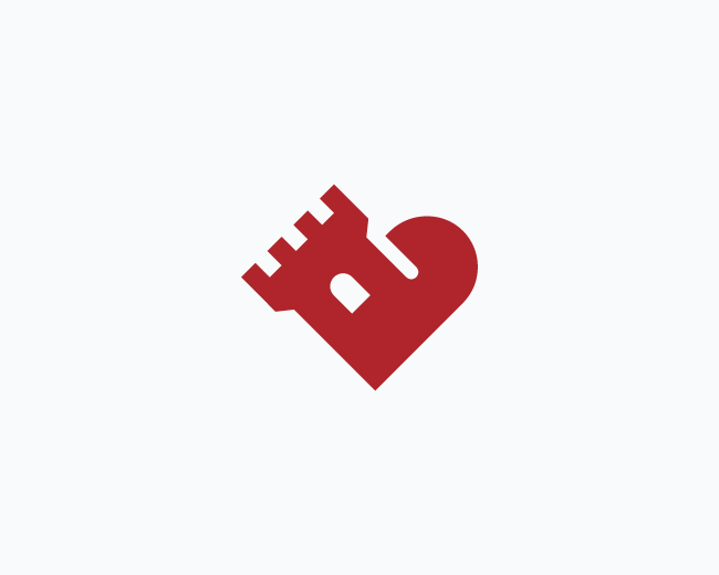 Minimalist Castle Heart Logo