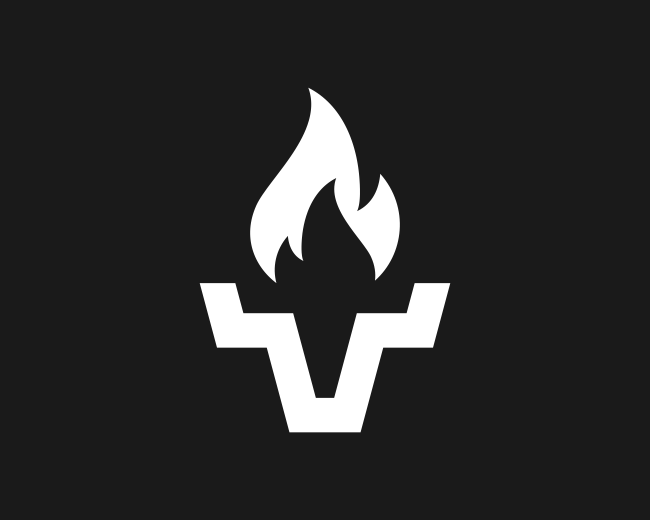 Bull Head Torch Fire Logo