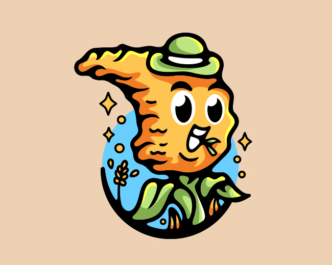 Cute Sorghum Mascot Logo