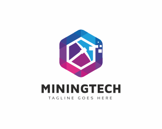 Bitcoin Crypto Mining Tech Logo