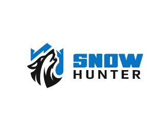 Snowhunter wolf logo