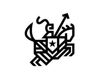 Horse Knight Monogram Logo Mark