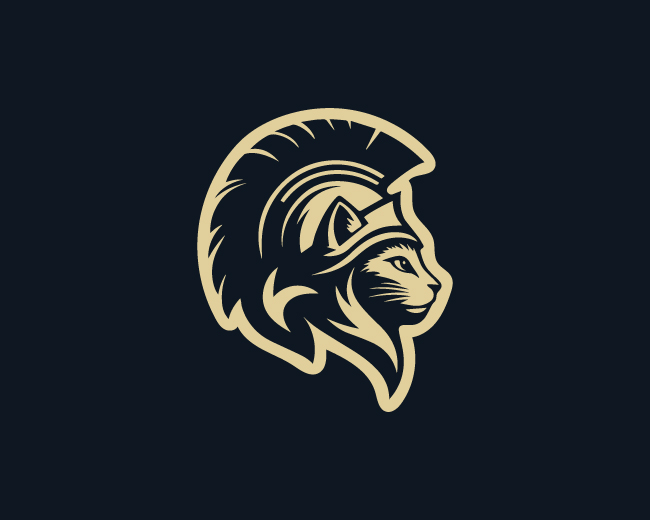 modern bold spartan cat logo