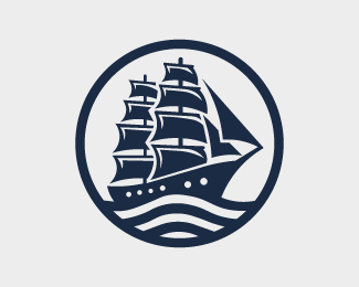 Sailing Ship In Wave Logo