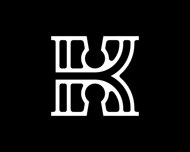 Letter K Keyhole House Real Estate Logo