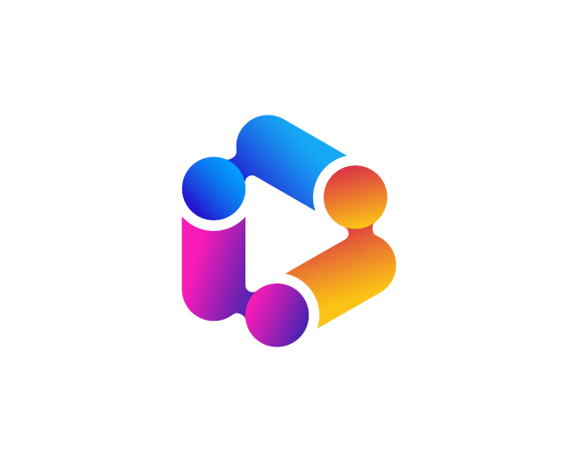 Triangles Play Icon Logo