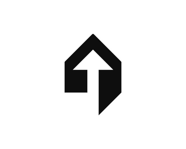 Arrow, Upward, House, Realestate logo Artology