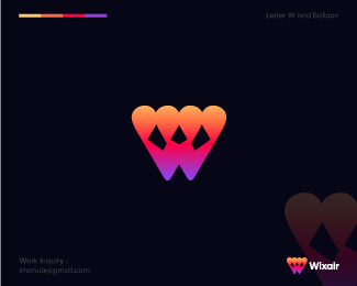 Letter W and Balloon Logo Concept