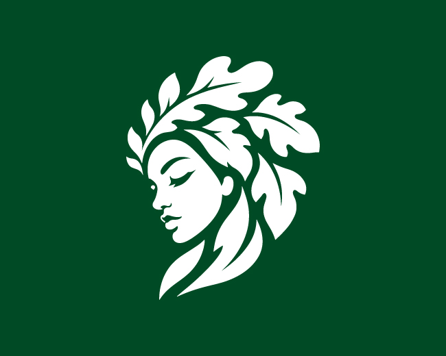 elegant natural oak girl logo