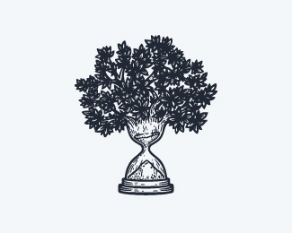 Tree and hourglass logo