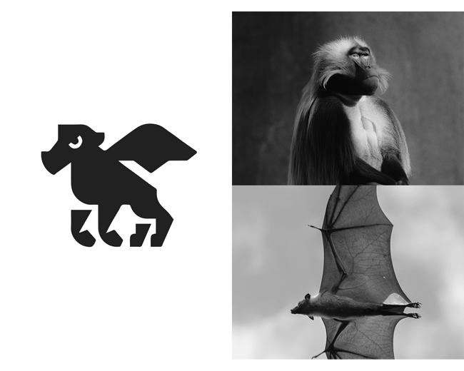 Winged Baboon ready-made logo for sale