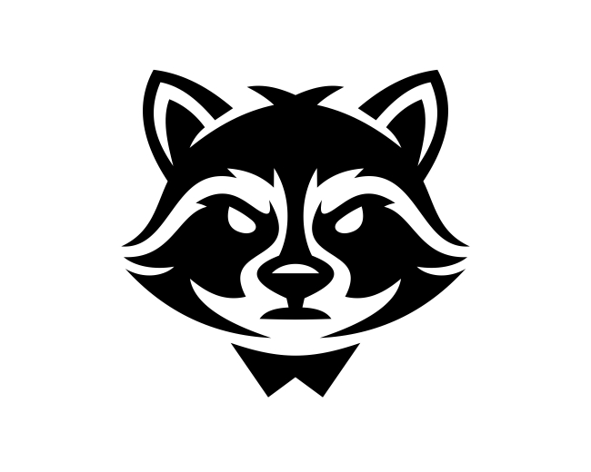 Cool Angry Face Racoon Logo