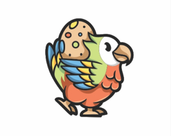 Parrot Egg Bird Logo