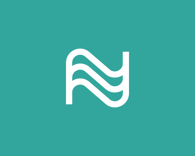 Abstract “N” Lettermark Wave Logo for Modern B
