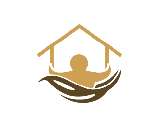 Elegant Hand-Holding House Logo for Family Housing