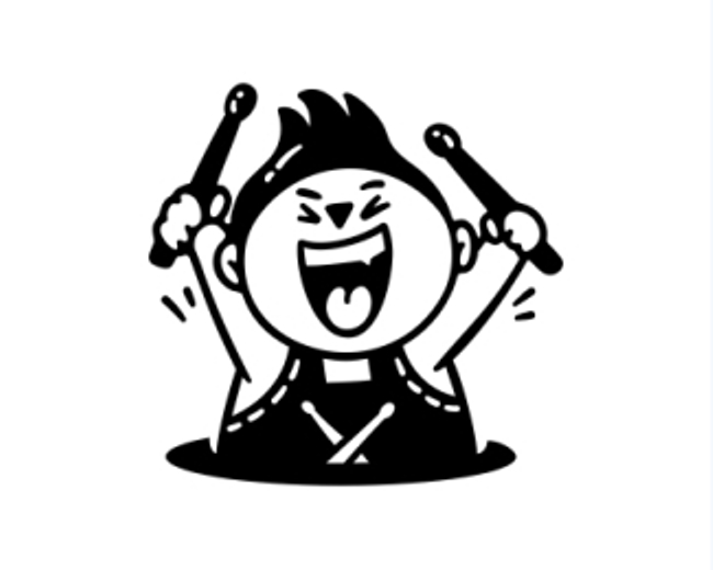 Drummer Boy Cartoon Logo