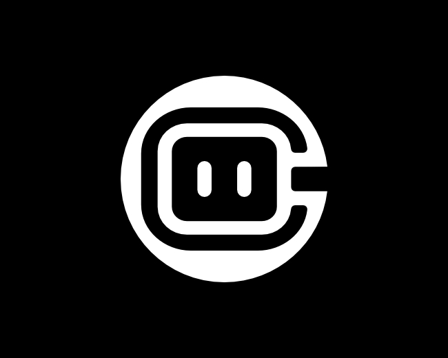 Letter C Bot Tech Geometric Line Monogram Logo
