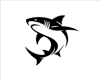 Modern and Elegant Black Shark Logo