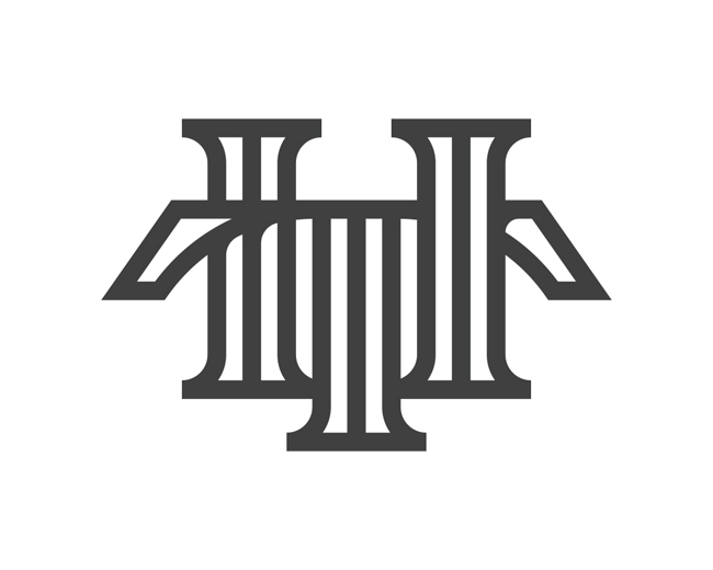 Lettering T H monogram typography logo