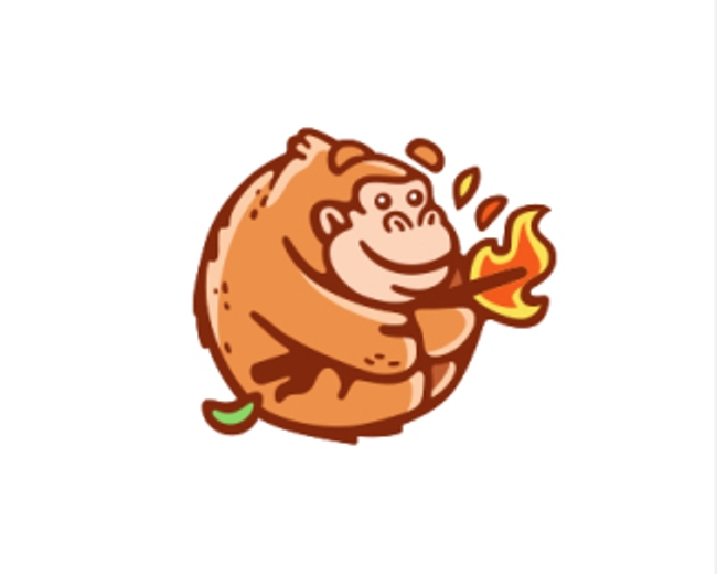 Gorilla Nature Fire Logo