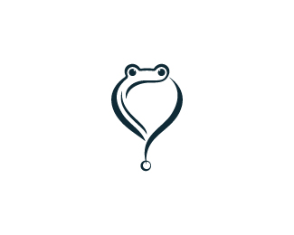 Minimalist Drop Frog Identity Logo