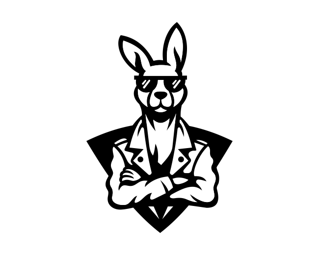 Kangaroo Cool Character Mascot Logo