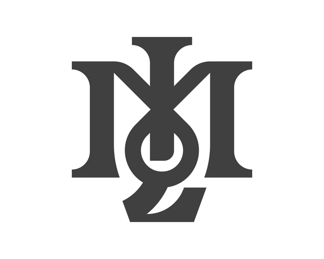Lettering M L monogram typography logo for sale