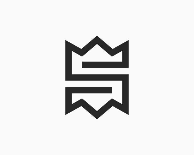 Letter S Double Crown Logo