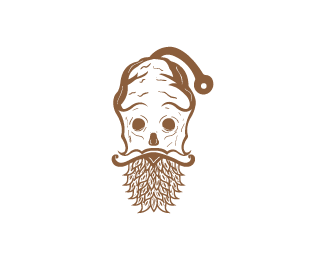 skull christmas logo design