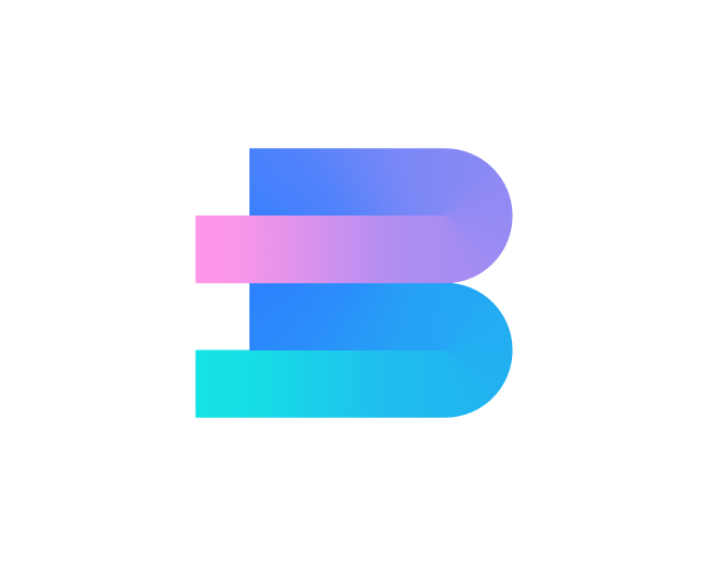 Gradient Letter B Monogram Design // For Sale