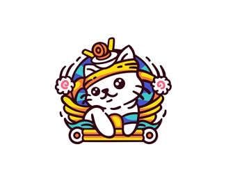 Cute Cat Noodles Logo