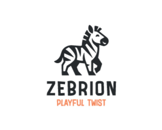 Playful zebra logo