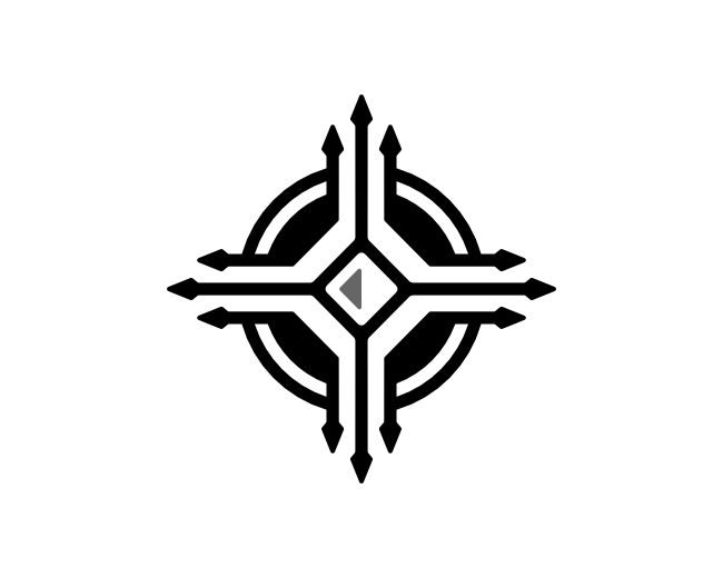 Letter O Trident Diamond Logo