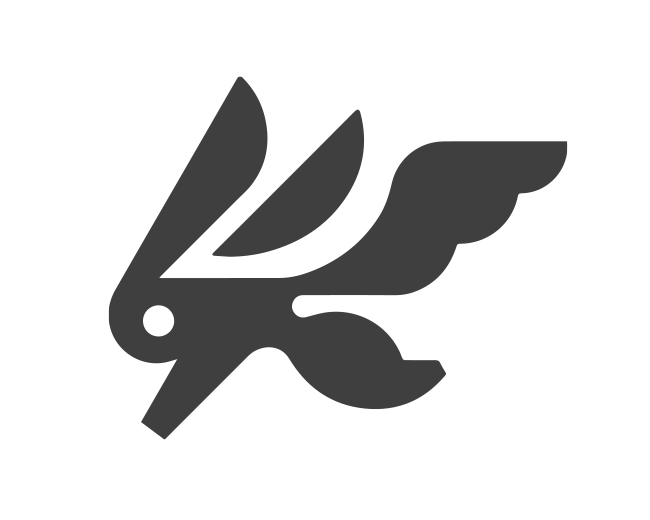 Flying Bunny ready-made logo for sale