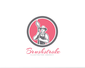 Brushstroke Illustrator Agency Logo
