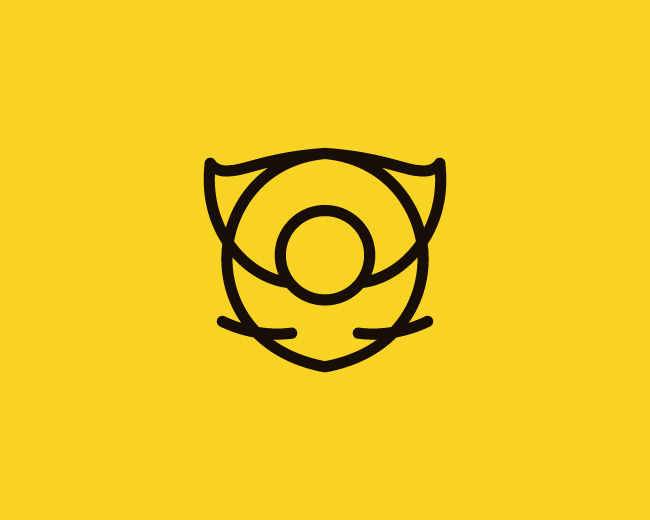 Abstract Owl Line Art Logo Design