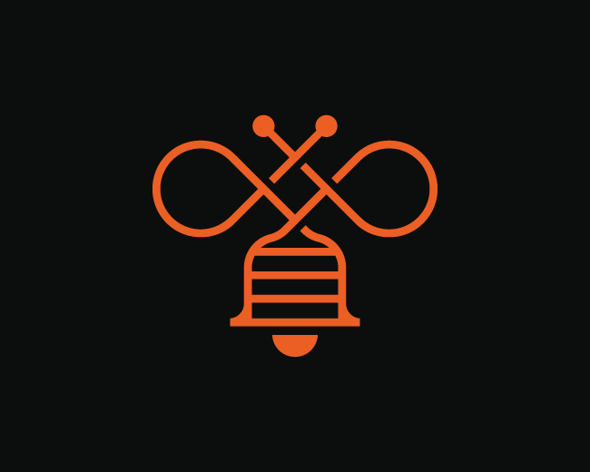 modern simple bee bell logo