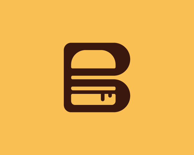 Minimalist Letter B Burger Logo