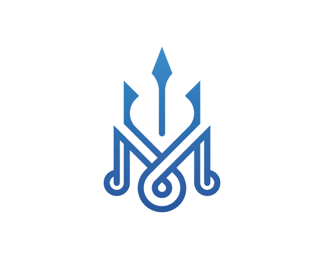 Minimalist M Trident Logo