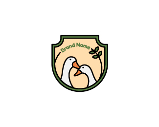 Shieldshaped Logo With Two Ducks