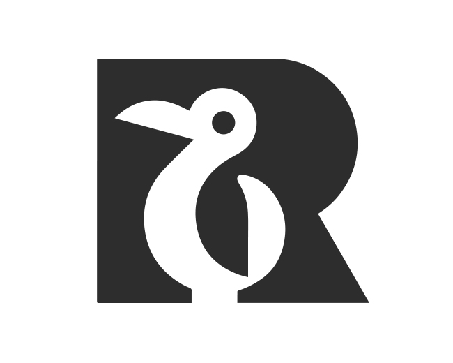 Letter R Penguin ready-made logo for sale