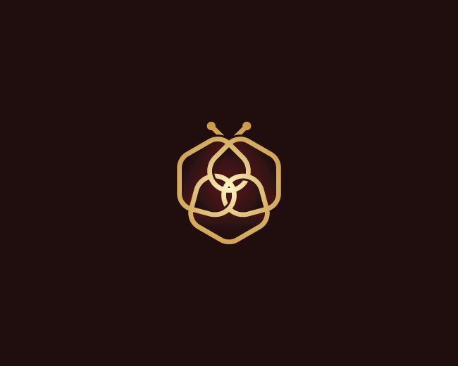 Elegant Flower Bee Logo