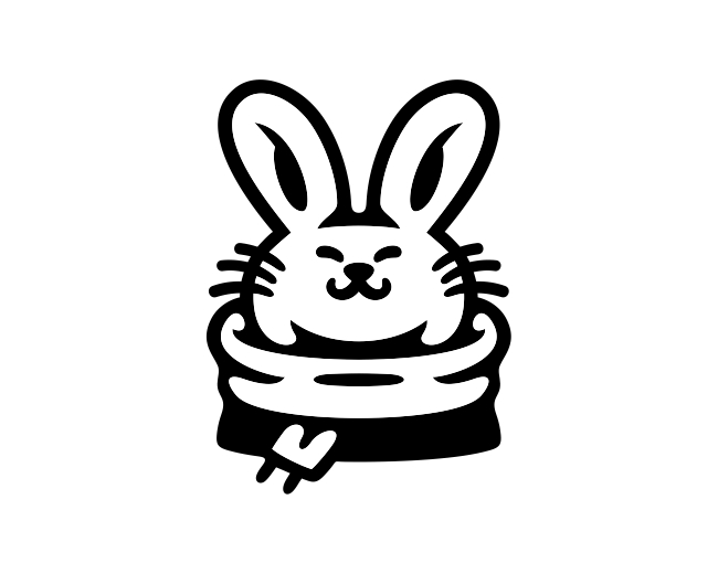 Cute Scarf Rabbit Mascot Logo