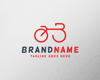 bike b letter logo template