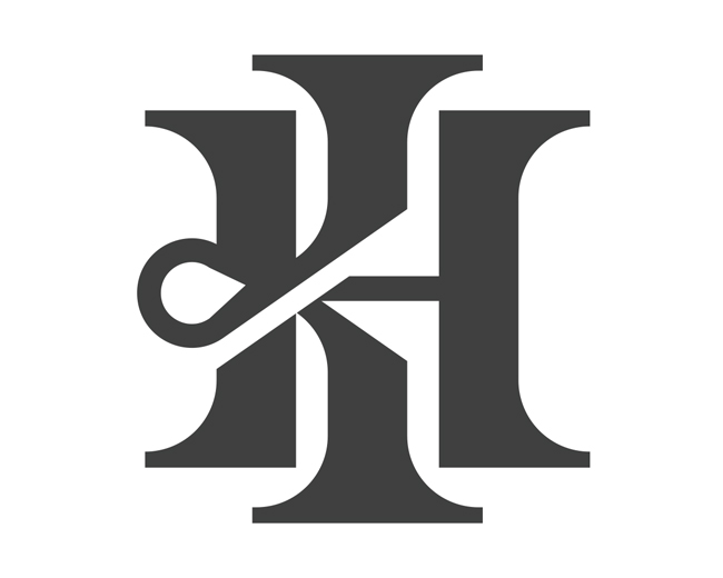 Lettering I K H monogram typography logo for sale