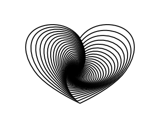 Hypnotic Heart Illusion Logo Design