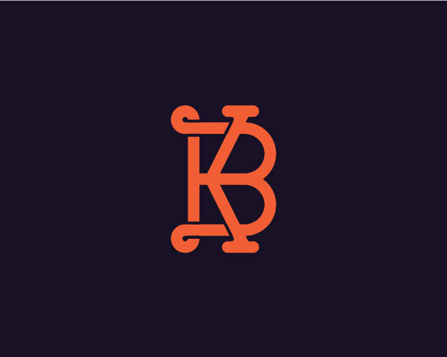 Letter B And K Monogram Logo