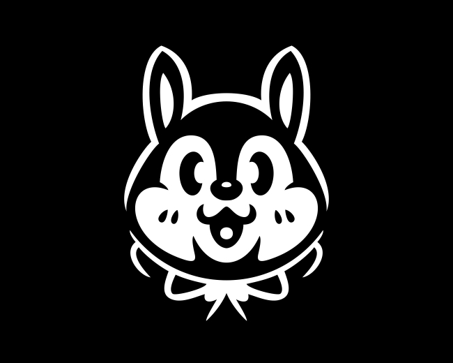 Classic Monochrome Cute Squirrel Logo