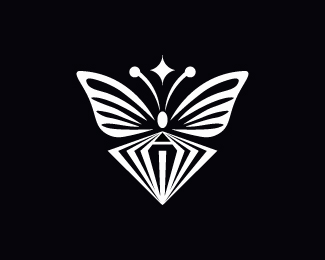 letter A diamond butterfly logo