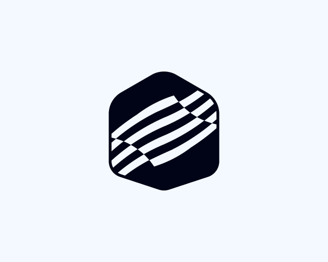 Abstract Wave Hexagon Logo Mark